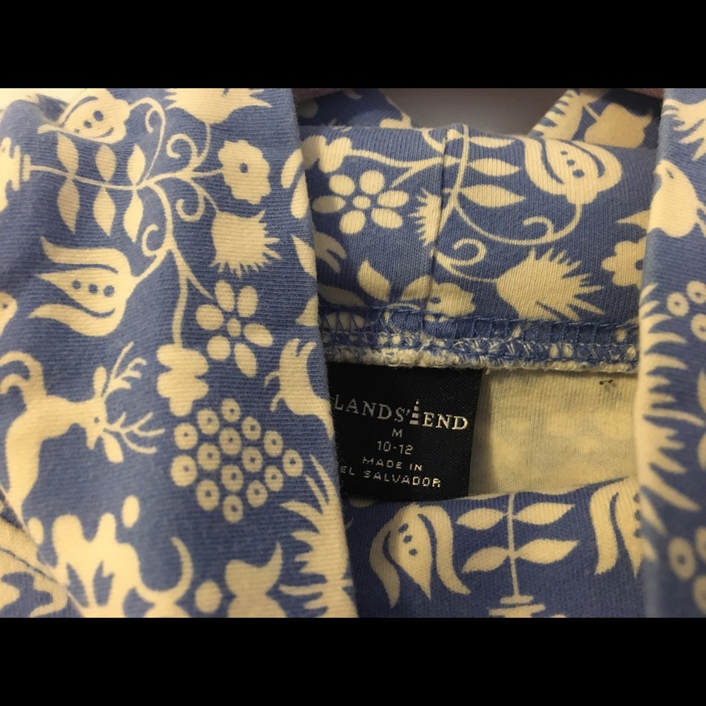 Lands end cotton blue design turtleneck med.